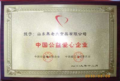 热烈祝贺公司荣获“中国公益爱心企业”